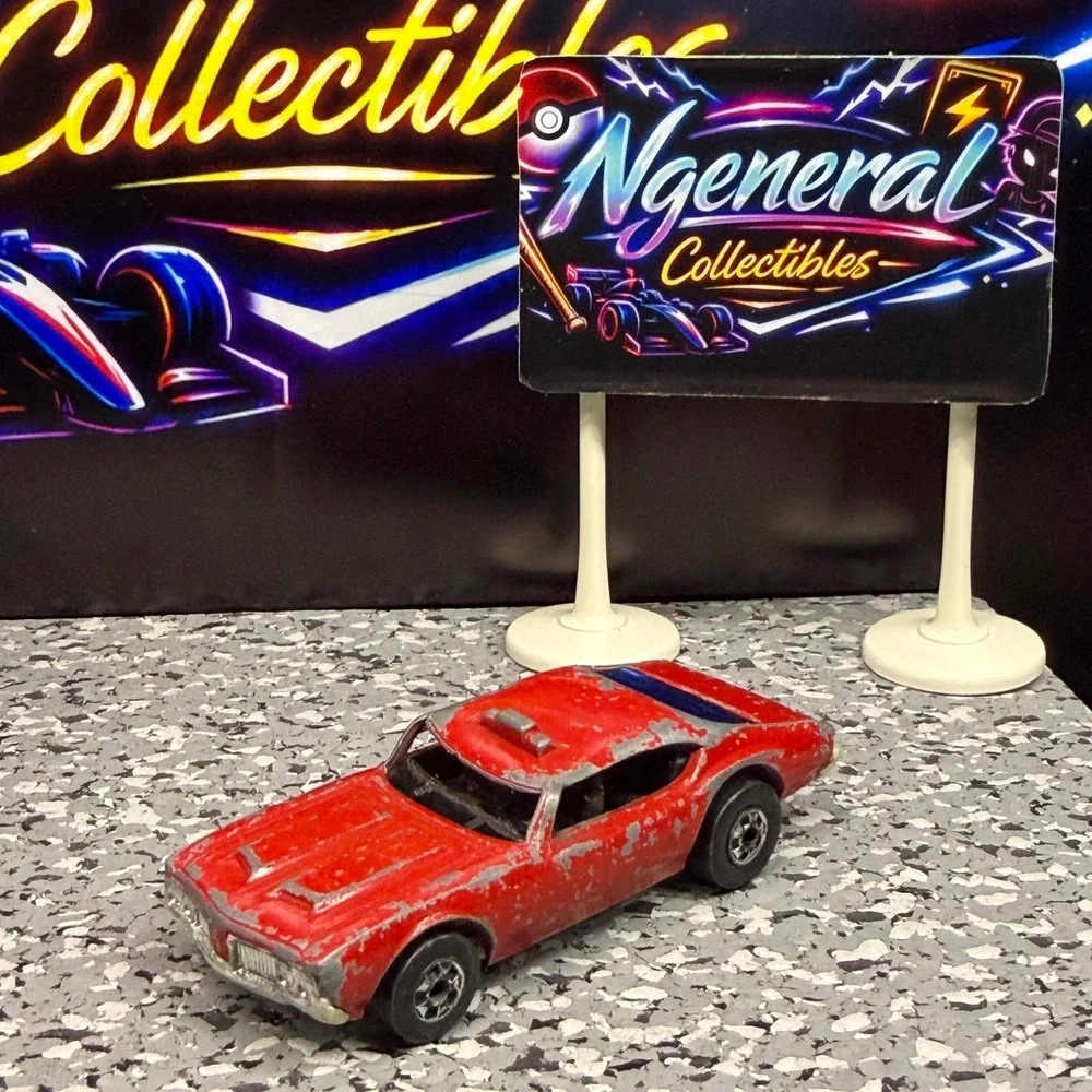 Vintage Hot Wheels Redline 442 Oldsmobile Red 1970 Hong Kong Diecast Car